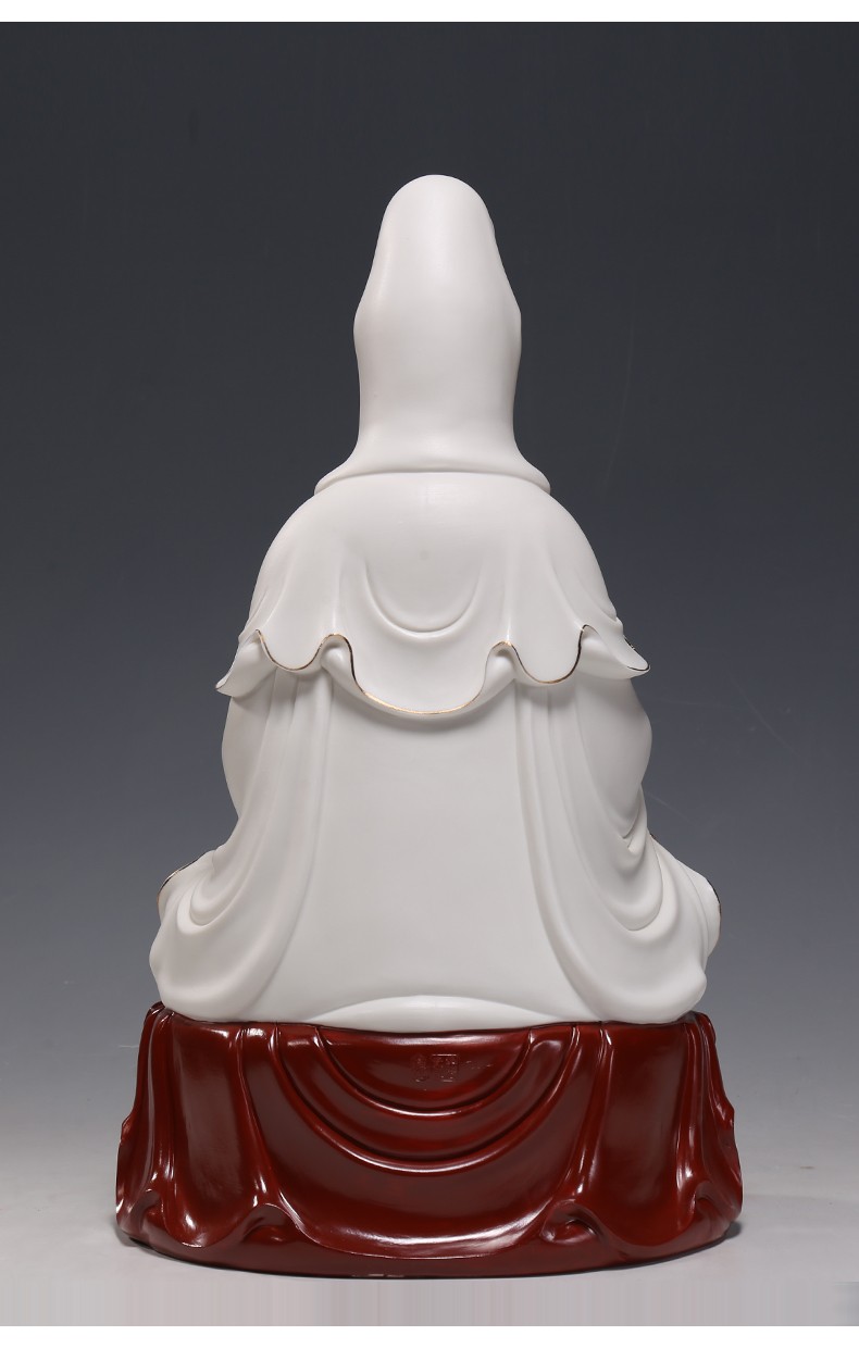 微美13吋18吋双手合十观音像陶瓷观音佛像工艺品摆设摆件供奉 白瓷款