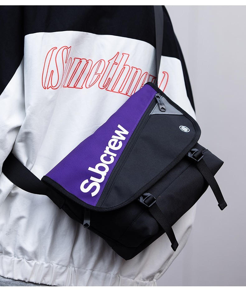 subcrew潮牌斜挎包街头男女士跑步运动ins时尚背包学生情侣帆布单肩包