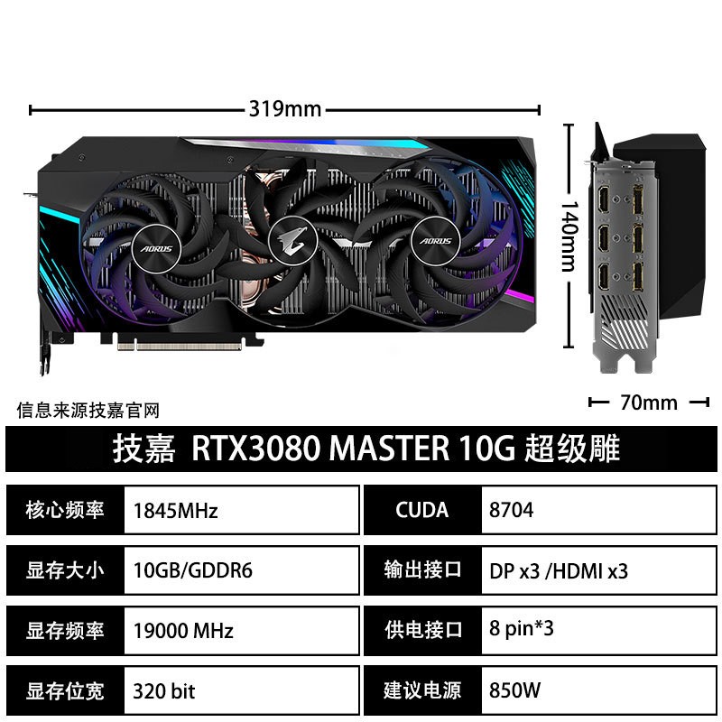 技嘉rtx3080ti12g3080显卡猎鹰魔鹰雪鹰电脑游戏设计渲染新品独显永劫
