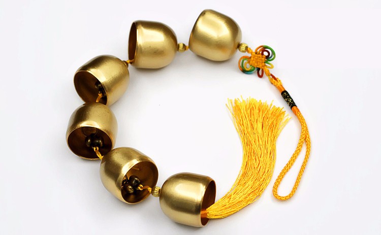 铜铃铛风水风铃挂件一串多个小铃铛门铃挂饰中国结1个铜铃