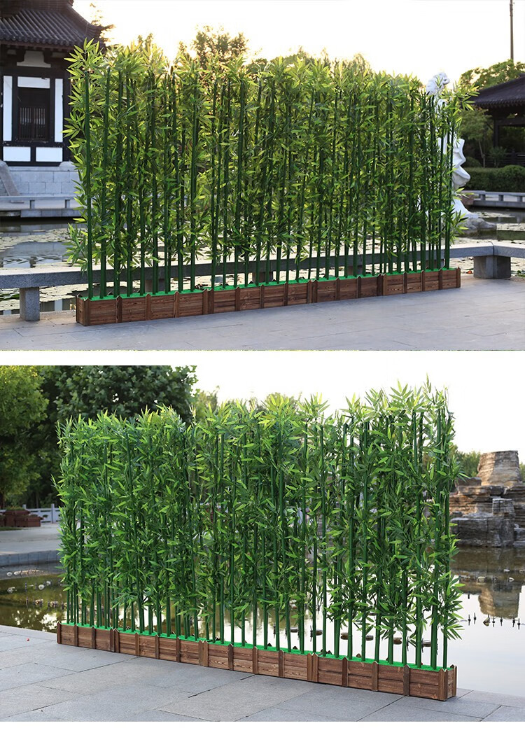 古达假竹子仿真竹子隔断塑料竹子屏风玄关细水毛竹子室内室外装饰竹子