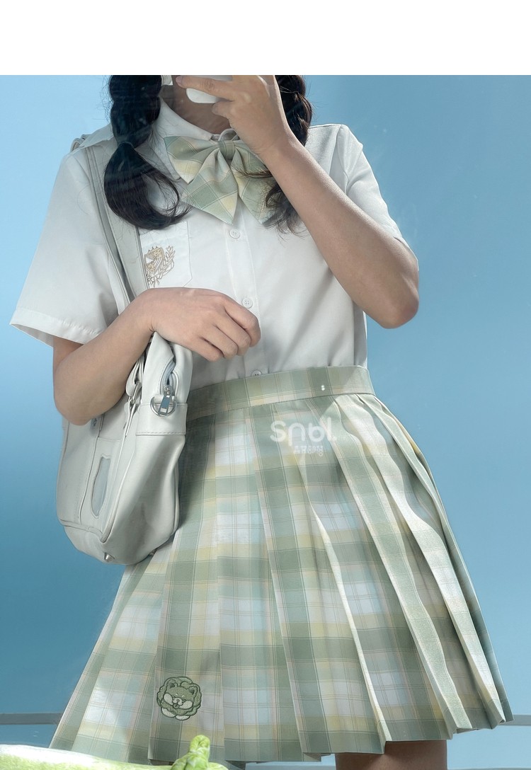 蔬菜精灵菜狗原创森女部落小清新jk制服格裙高腰学院风半身裙 菜狗42