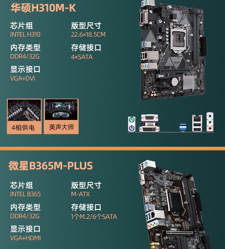 intel/酷睿i3 9100f/10100 四核办公游戏搭华硕微星h310 b365 b460