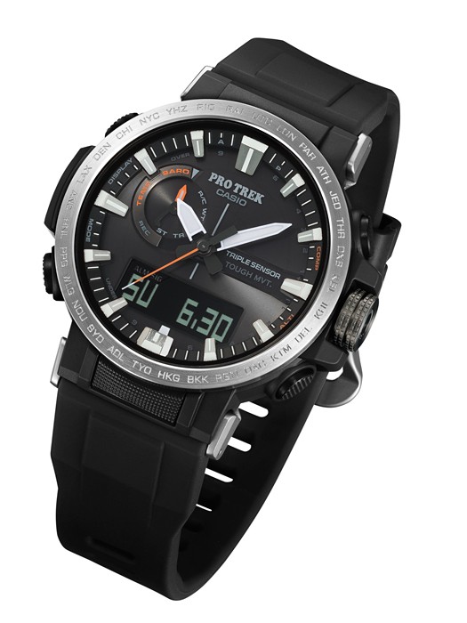 casio卡西欧protrek登山系列户外太阳能电波多功能男士腕表运动手表
