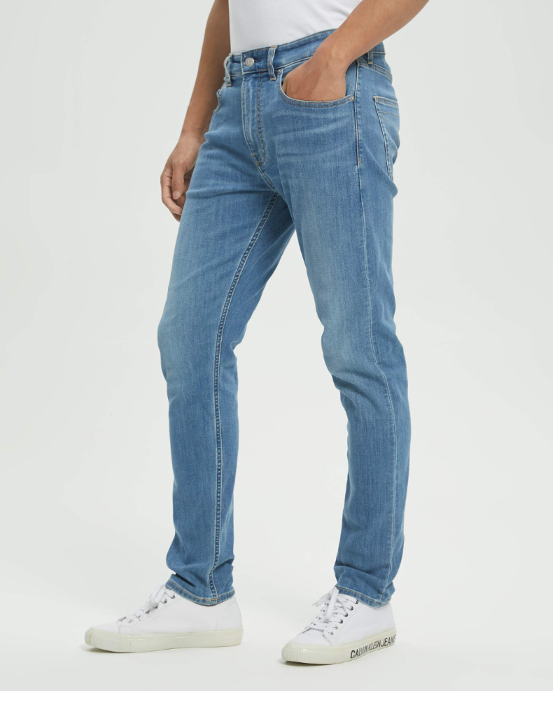 预售ckjeans22春夏男士时髦楔形版logo贴片水洗微弹牛仔裤j3206811aa