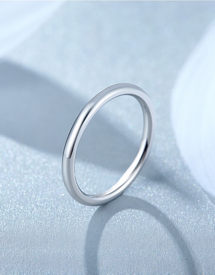 【珍杰珠宝】【珍杰珠宝】 pt950铂金戒指光面白金男女款素戒尾戒情侣