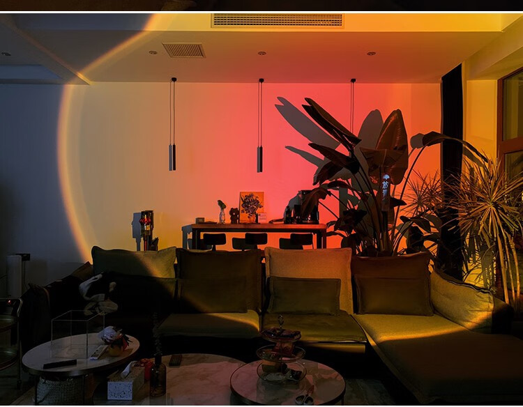 汉宫 意大利设计师mandalaki日不落灯投影夕阳落日灯led网红氛围