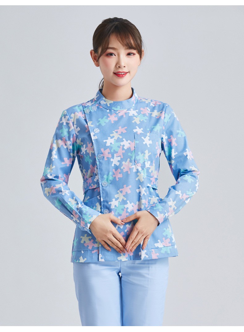 珺赢(pfat stetn)碎花护士服短袖女夏季分体套装长袖养老院母婴月嫂