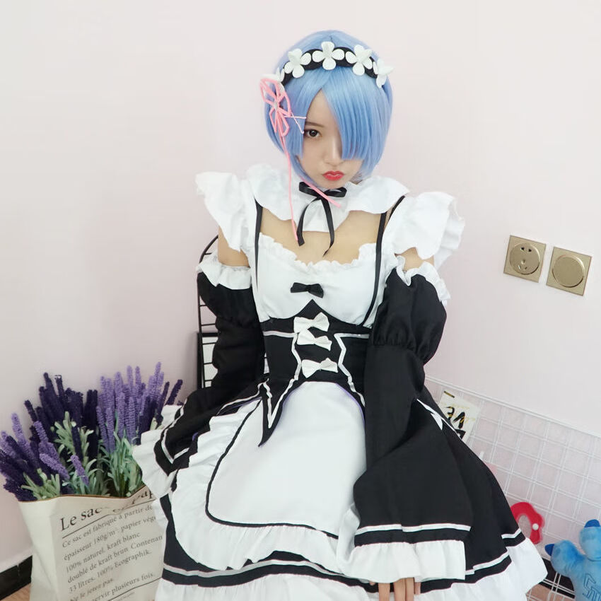 智姝蕾姆cos服拉姆cos全套女仆装cos服日系可爱萝莉二次元女装大佬服