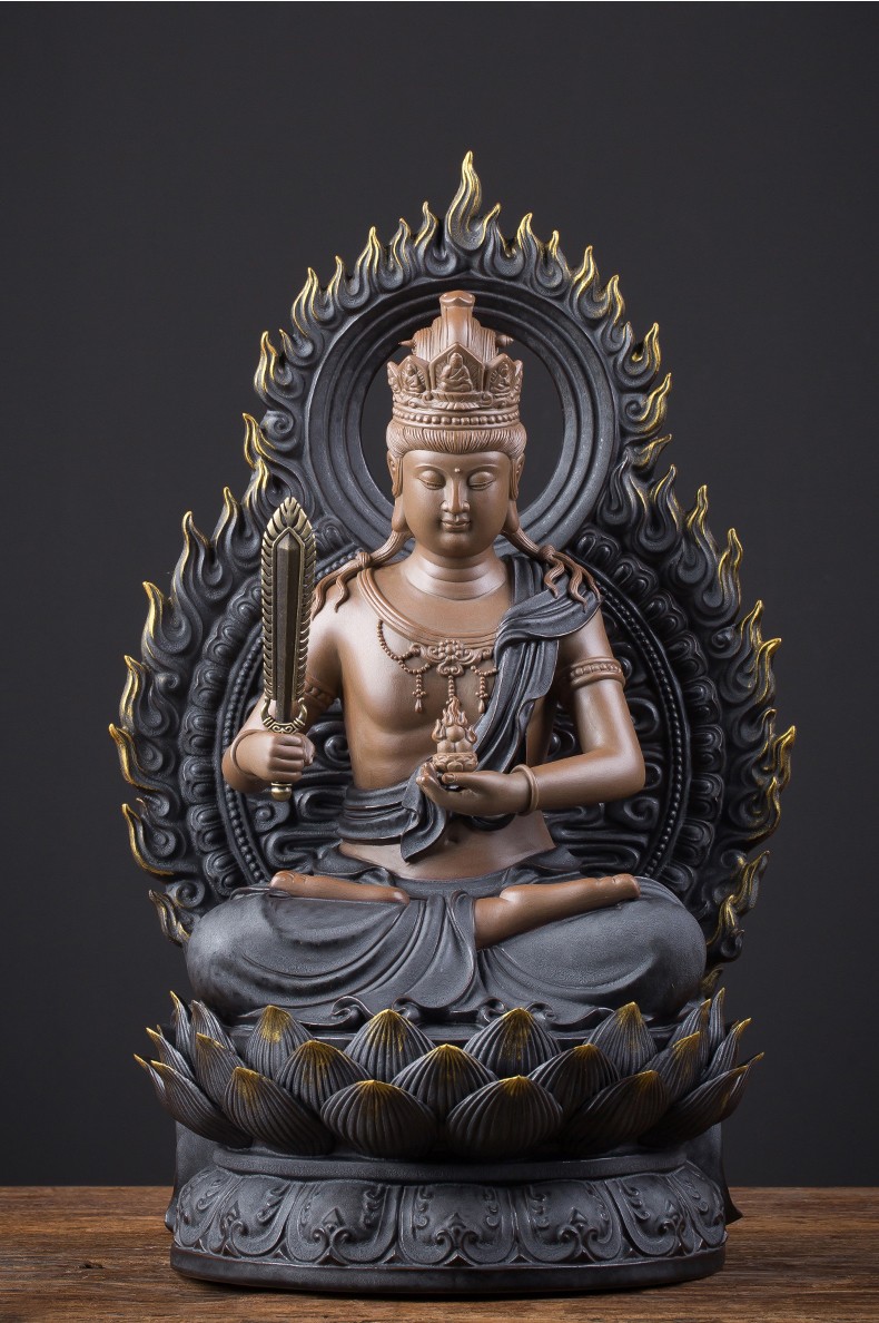 王顺手造虚空藏菩萨佛像摆件家居供奉陶瓷摆设属牛虎生肖守护神本命佛