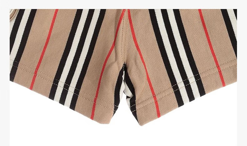 意大利直发burberry 巴宝莉 女童经典条纹短裤 卡其色 3y【图片 价格