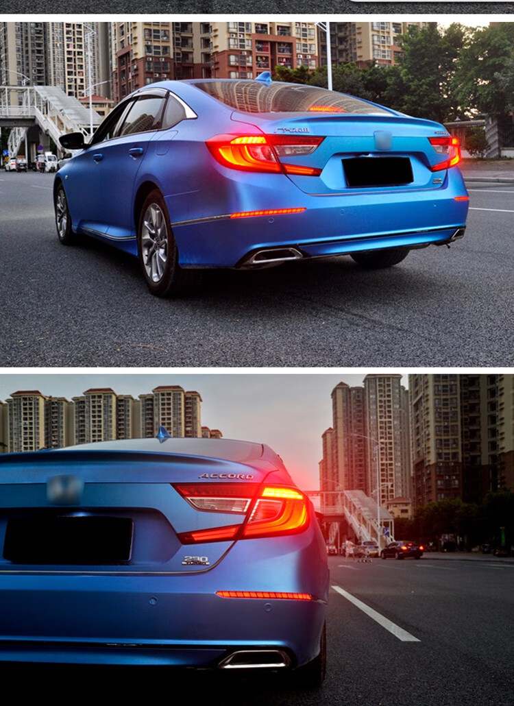 18-20款本田十代雅阁led后杠灯 inspire混动改装保险杠流光转向尾灯