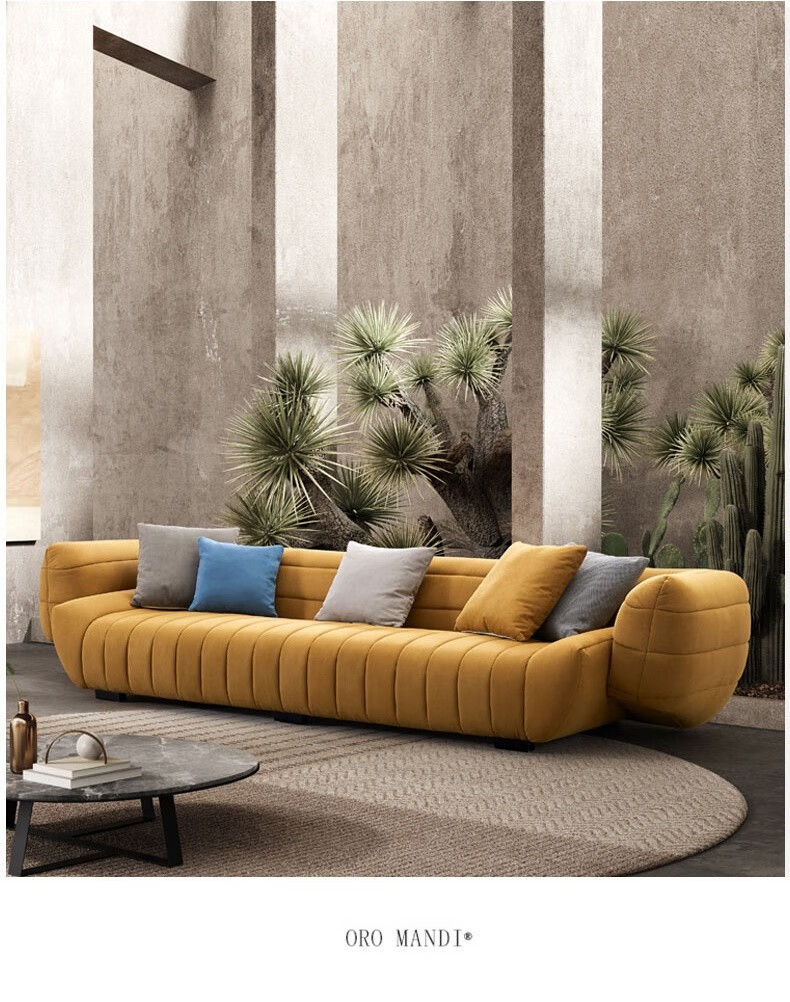 欧洛曼帝意式轻奢baxter香蕉沙发三人免洗科技绒布艺沙发设计师网红款