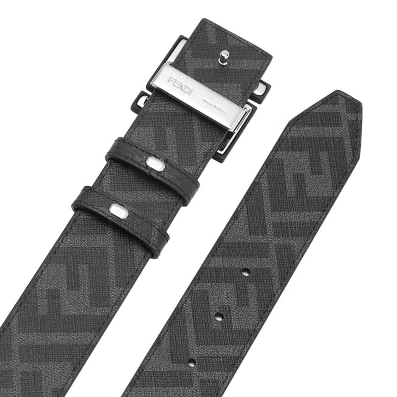 预售fendi芬迪 皮带 经典男士黑色棕色双面用ff腰带 宽3.