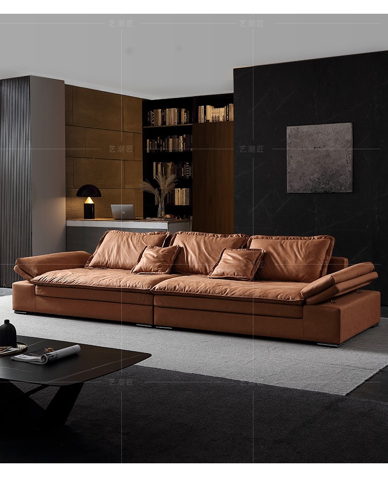 艺潮匠大坐深沙发轻奢直排羽绒客厅落地意式极简磨砂科技布超深坐宽