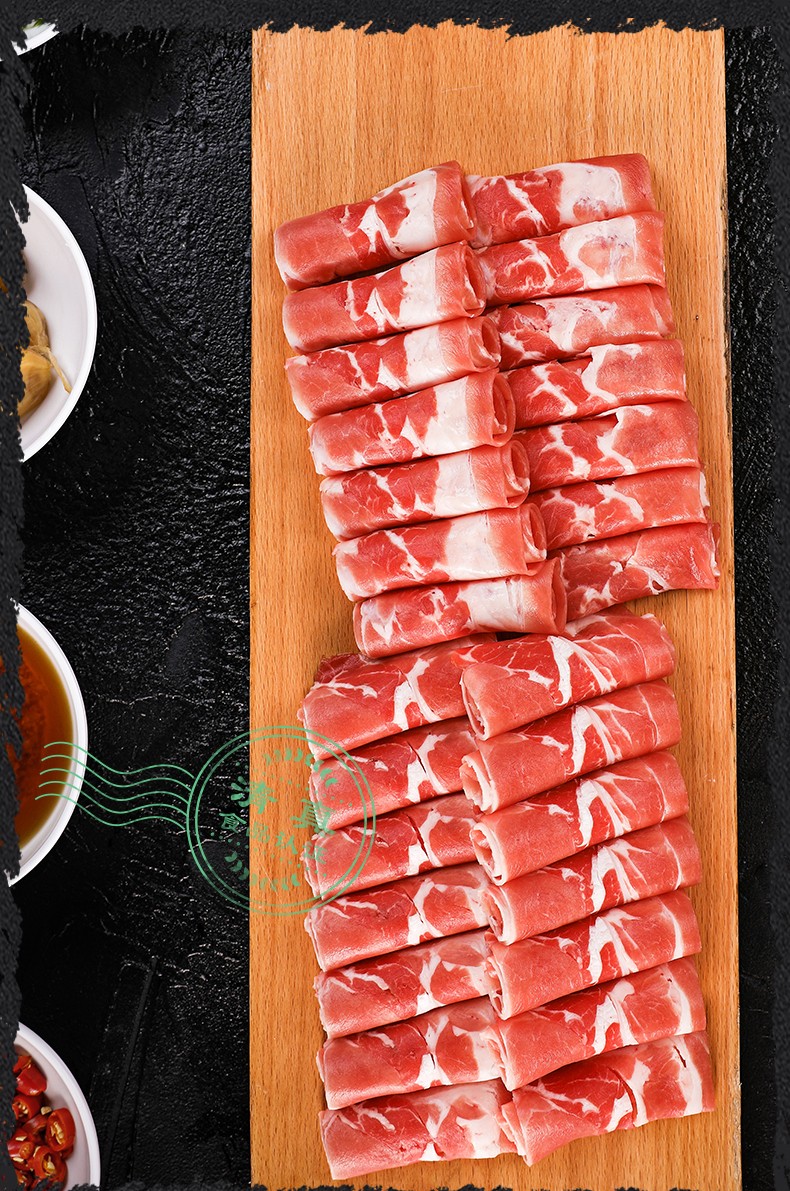 东来顺 羔羊上脑羊肉卷 300g*5袋 新鲜羊肉片 3斤 羊肉生鲜 内蒙古