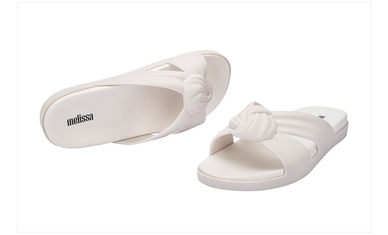 melissa梅丽莎2022春新纯色简约时尚交叉拼接平底女士拖鞋33510 浅蓝