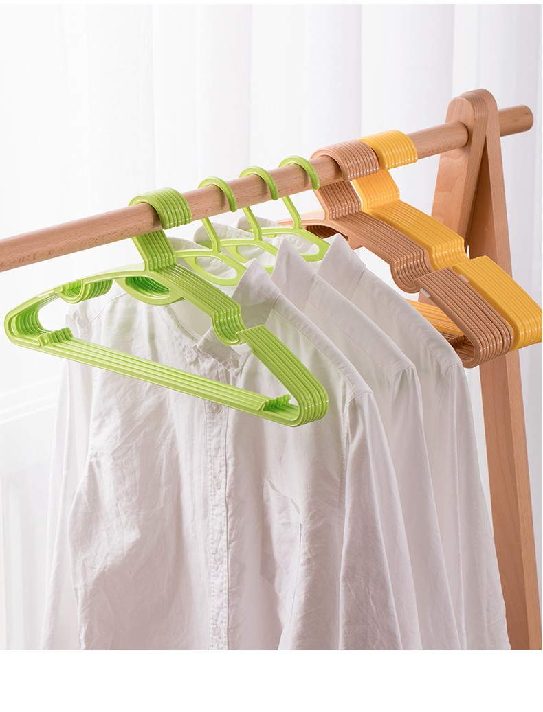 茶花塑料衣架晾衣架晒家用加长加粗挂撑衣服架子挂衣架批发 绿色 20只