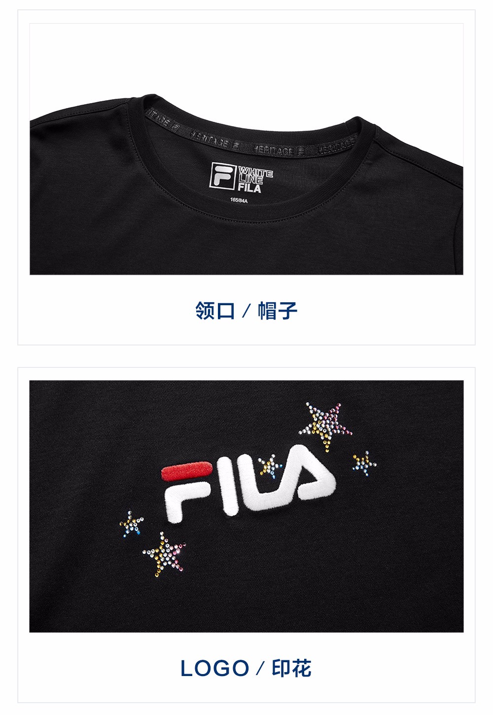 fila斐乐女装whiteline系列官方女子长袖t恤2020冬新款纯棉时尚休闲