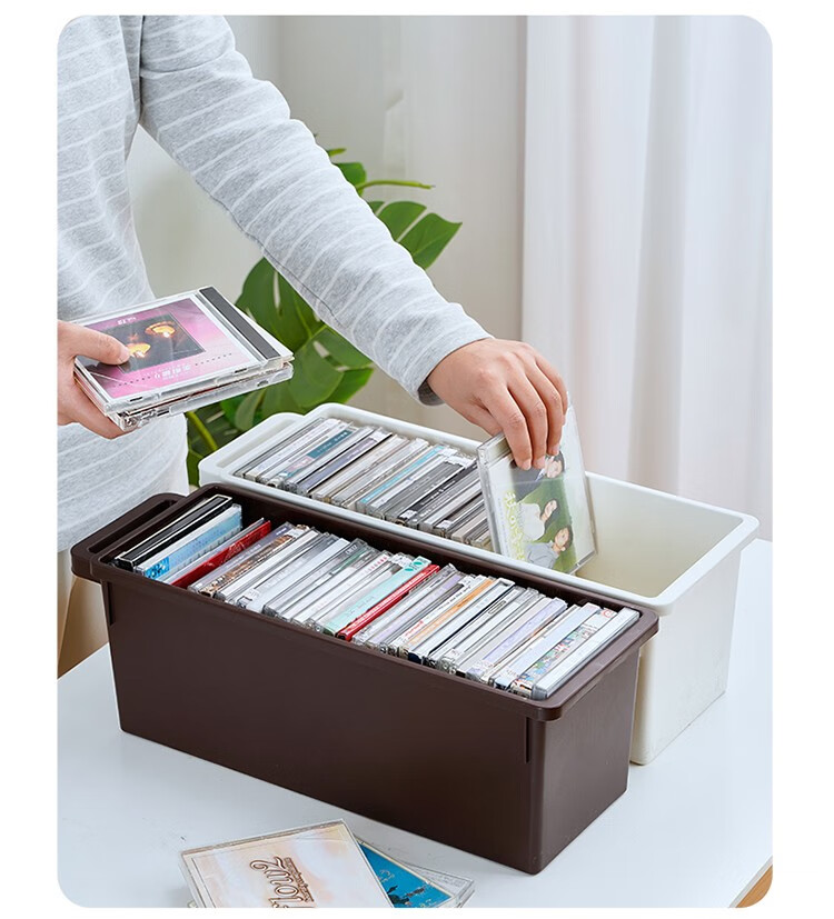 cd收纳盒家用dvd收纳箱家用碟片盒音乐录像带光盘储物盒防尘床底桌面