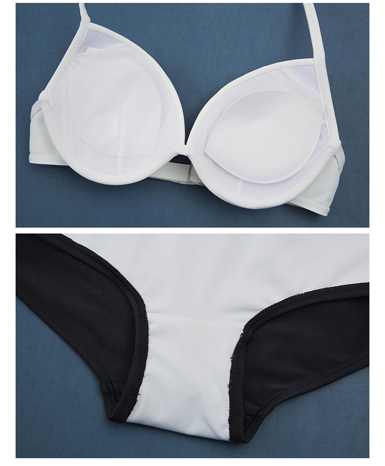 依莎韦尔泳衣女连体小平角ins风2021新款保守钢托聚拢温泉游泳装白色m