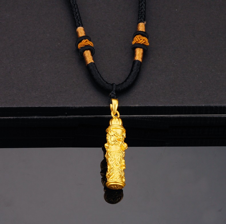 老凤凰黄金吊坠男士龙柱挂坠足金999吊坠男挂坠男士足金项链金项链男