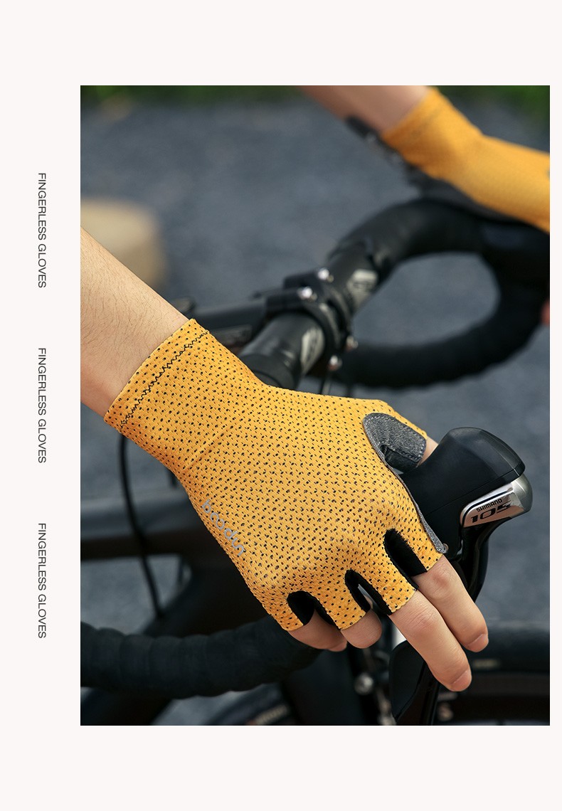 boodun新款公路车骑行手套半指男女夏季减震自行车单车山地车装备绿色