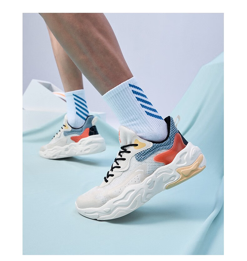 安踏破茧 休闲鞋男鞋2022秋季新款厚底增高透气老爹鞋112228861 -2