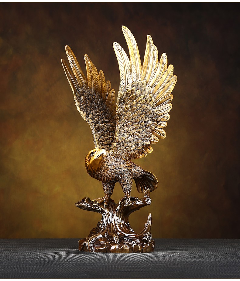卓正大展宏图铜老鹰摆件雄鹰展翅客厅办公室桌高档装饰乔迁开业送礼品