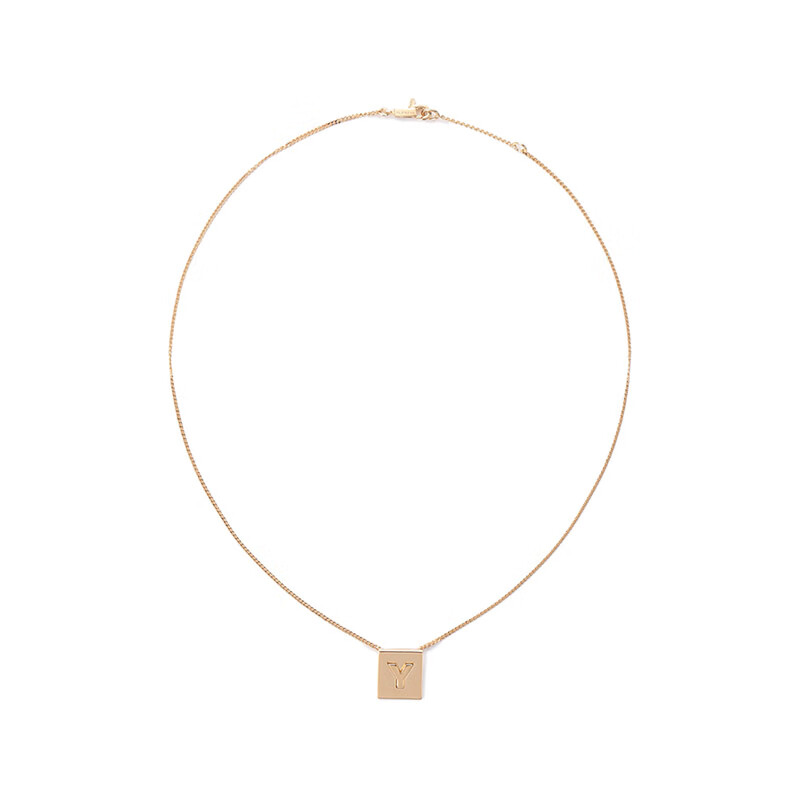 赛琳/思琳 celine 女士黄铜alphabet项链 46n0y6bra 35or 金色字母y