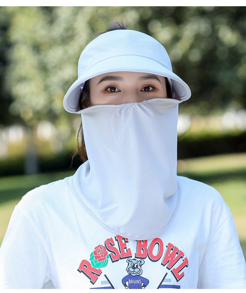 侬依拉夏季遮阳帽女冰丝防晒面罩全遮脸户外透气防晒紫外线骑行护颈