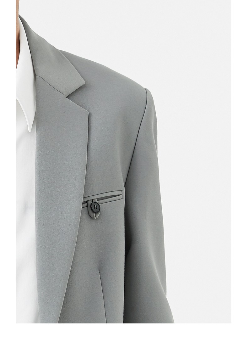 西服男高级感2022春季新款韩版雅痞休闲西装外套男士帅气单西雾灰175l