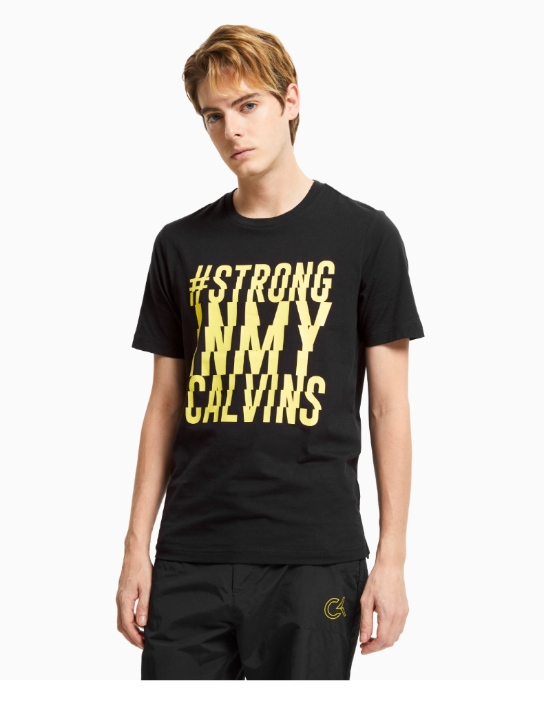 ck运动男装时尚休闲圆领醒目logo印花跑步健身短袖t恤4ms0k135100白色