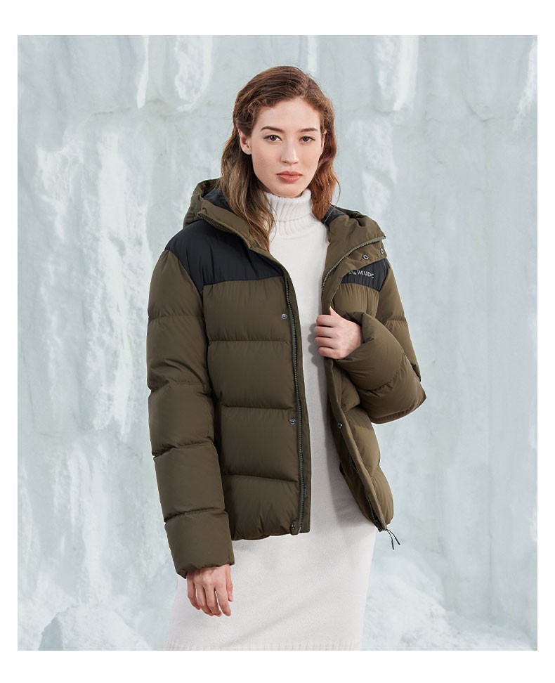 服户外运动男女秋冬新品中长厚款700蓬保暖羽绒服外套沃德vaude黑l