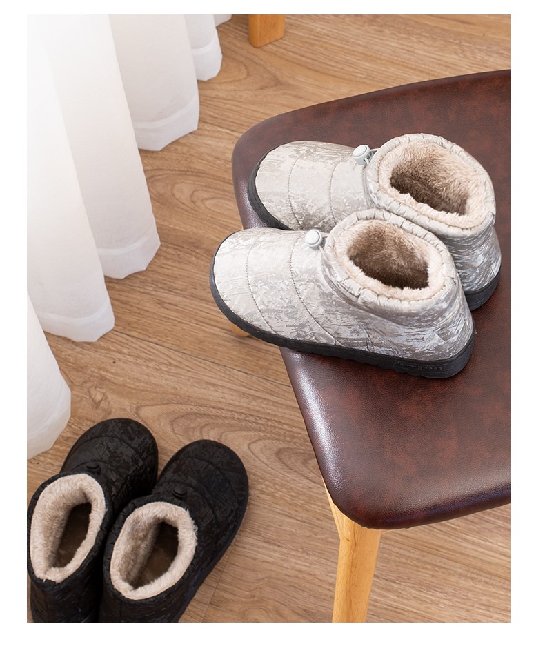 冬季电暖鞋可行走女发热鞋加热鞋暖脚电热鞋暖脚鞋b款条纹靴黑色3437