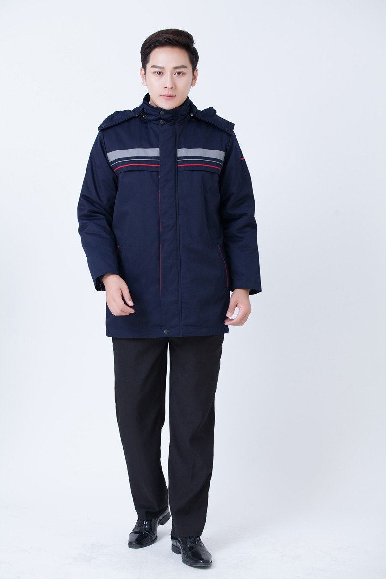 梵梧金凰冬季工作服棉衣外套加厚工地户外工程服棉服反光条劳保棉大衣