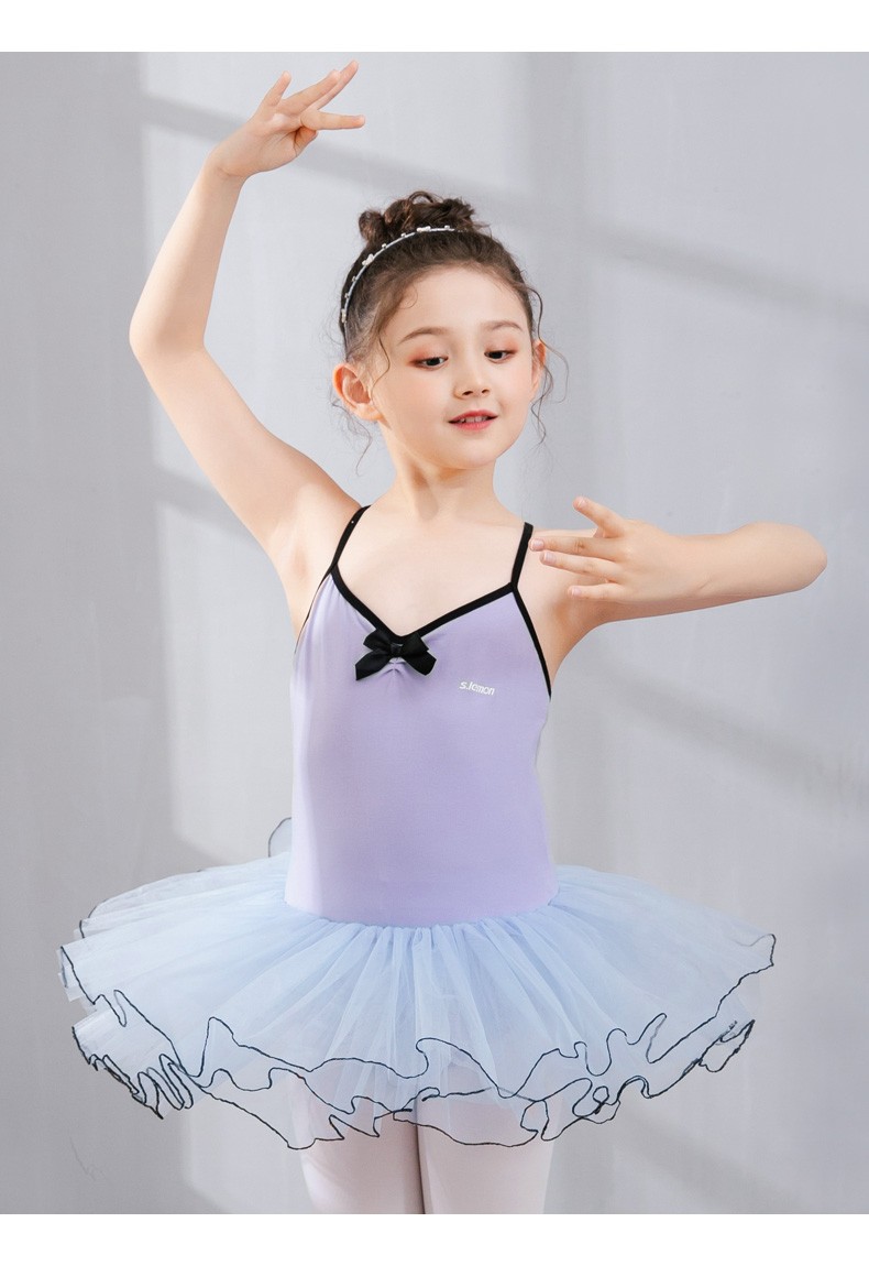 slemon儿童芭蕾舞群吊带连体纱裙练功服形体服女童夏季连体服幼儿舞蹈