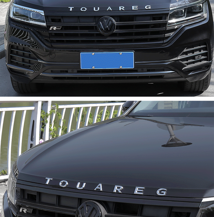 达珀德 大众新途锐专用机盖立体字母标前脸车头盖金属贴改装饰高配