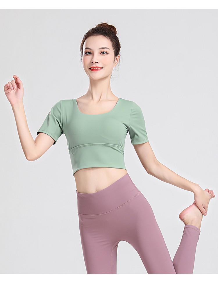 瑜伽服秋冬季新款专业时尚性感气质品牌健身跑步运动套装女 豆绿 粉