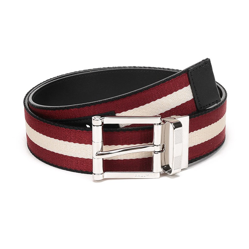 巴利bally 奢侈品 男士织物配皮针扣式双面皮带腰带 taylan 35 m 60