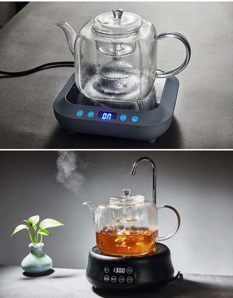 容山堂电热玻璃煮茶壶全自动上水养生蒸茶器大号烧水壶电陶炉茶炉