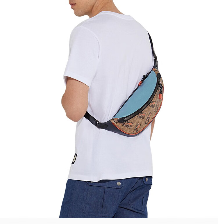 coach 蔻驰 男士棕色印花图案腰包 4591jiri1【图片 价格 品牌 报价】