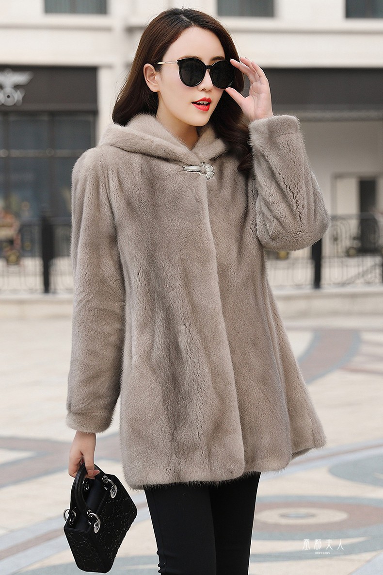 凰都夫人品牌貂皮大衣女中长款2020冬季新款整貂进口水貂皮草外套女装
