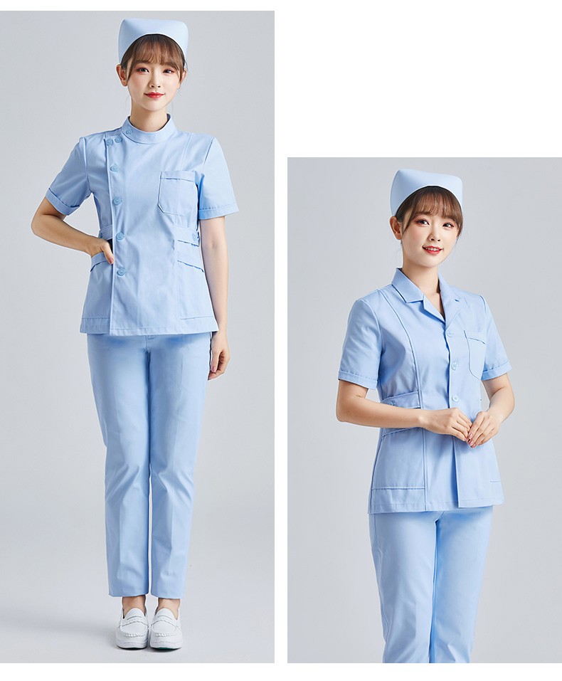 2022新款护士服短袖女分体套装圆领短款短袖牙科口腔薄款两件套工作服