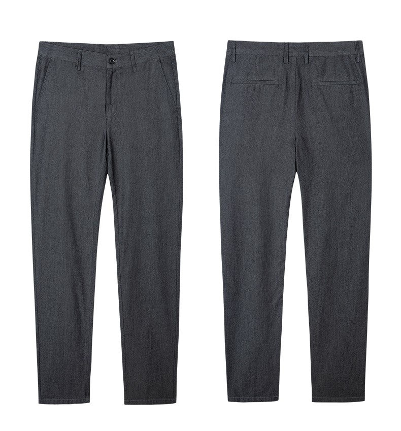 才子男装休闲裤男新疆棉百搭修身直筒商务休闲裤职业上班裤子51205e