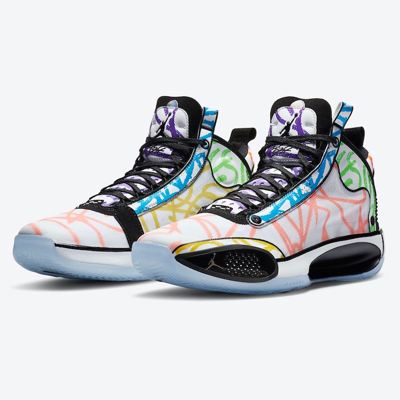 耐克nike air jordan34 mid中帮aj34乔34 新款男子实战篮球鞋 黑 cz