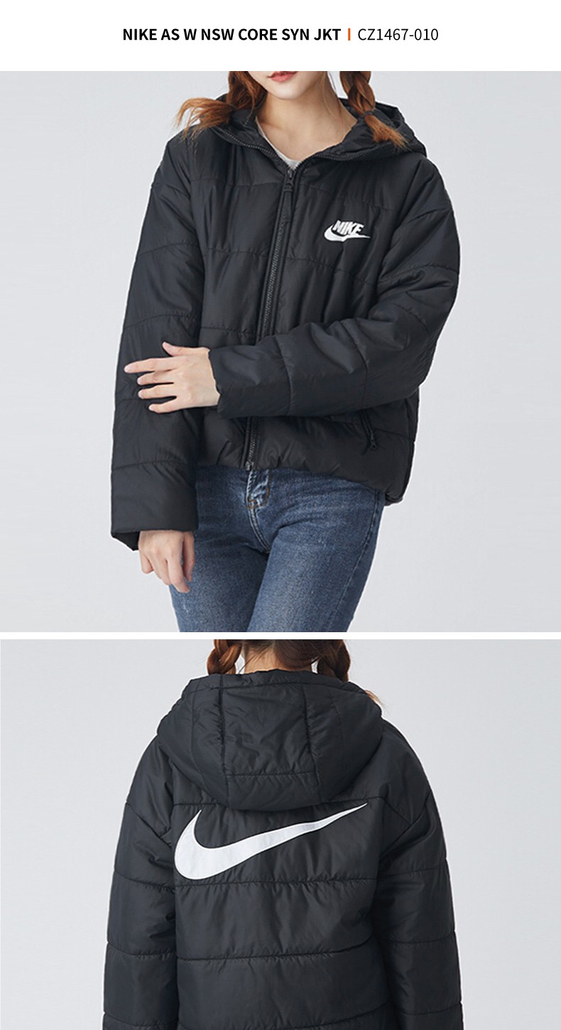 nike耐克棉服女2020冬季新款短款面包服运动休闲防寒保暖外套夹克cu