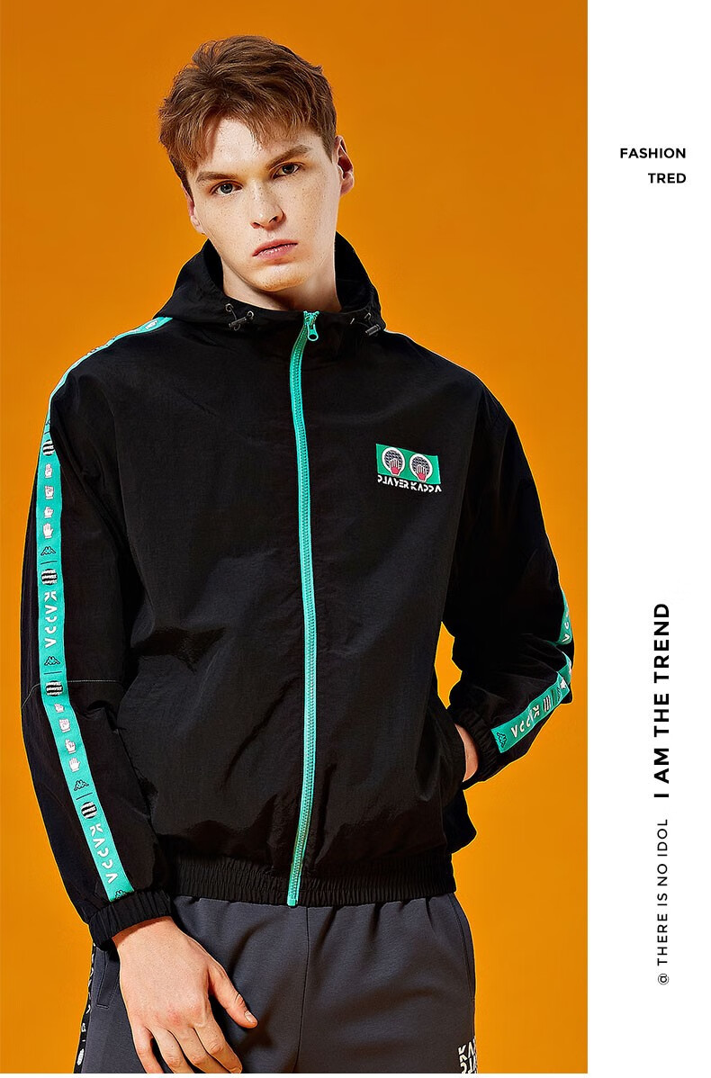 kappa卡帕电音联名串标防风衣2020新款男梭织外套休闲连帽开衫k0a12fj