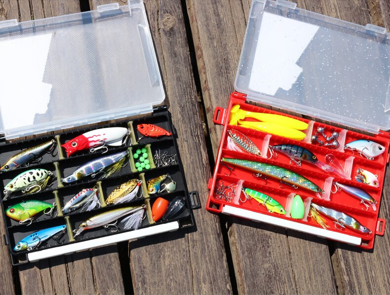 垂钓用品鱼饵料盒路亚饵盒工具箱收纳盒配件盒假饵盒带隔断插片单盒