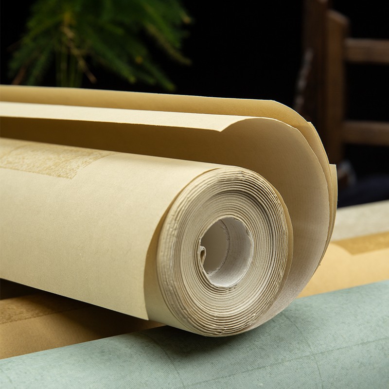 凤泉宣纸书法作品纸手工八尺整张正书拼接仿古做旧方格蜡染宣纸国展